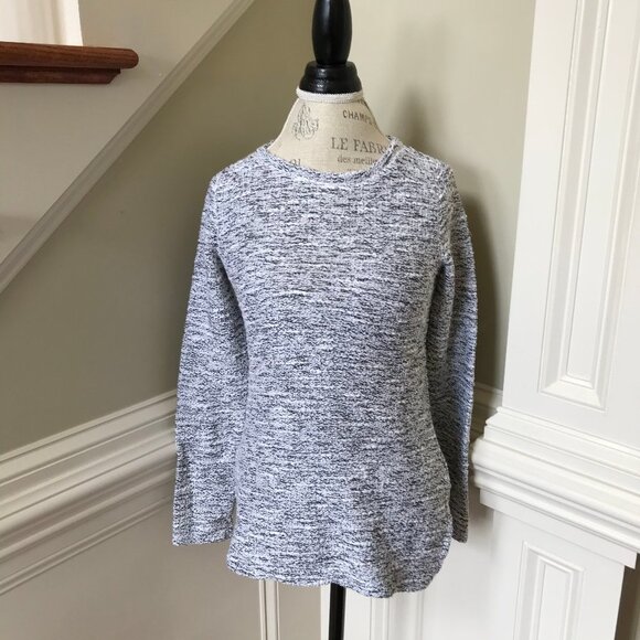 NWT JCREW Marled Sweater Top Womens XS Black White Crew Neck Tunic NEW Gray - Picture 2 of 12